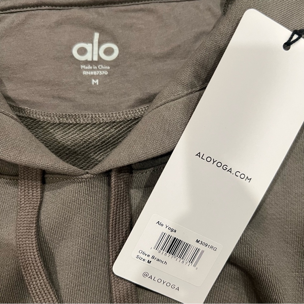 Alo Men’s Caliber Hoodie in Olive Branch Size M - Picture 5 of 12